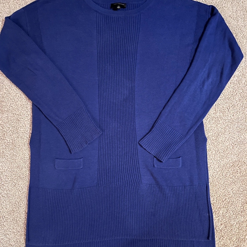 The Limited Women's Blue Crewneck Sweater